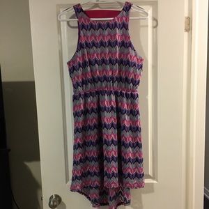 Colourful hi-low dress